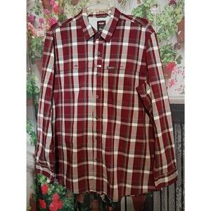 Men Sz XL Wrangler Double Stitched Shirt Button Down Vented Long Sleeve Pockets